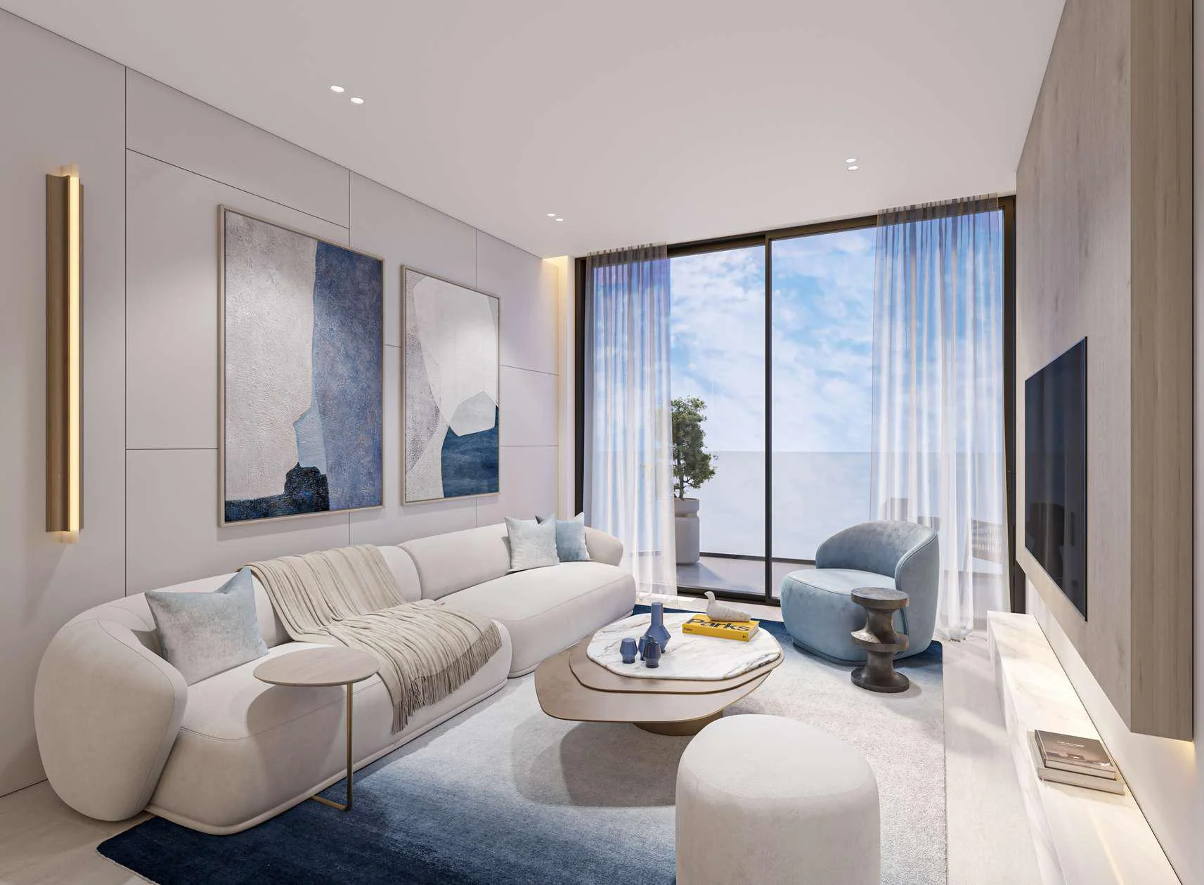 Spacious living room with sea view, Arthouse Residences
