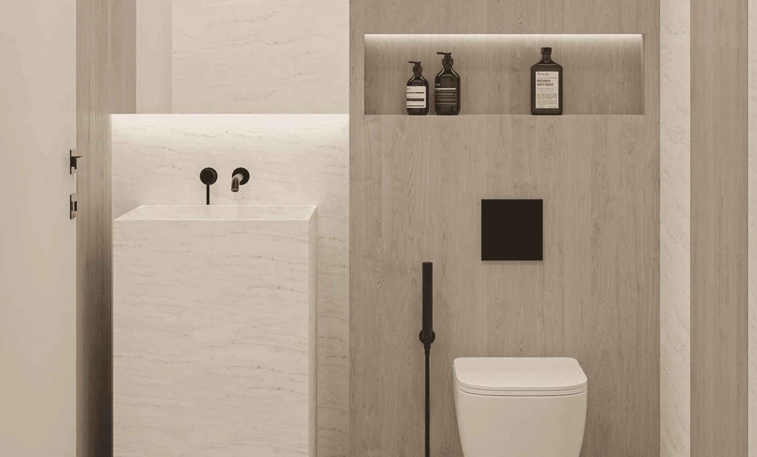Modern marble bathroom, Arthouse Residences